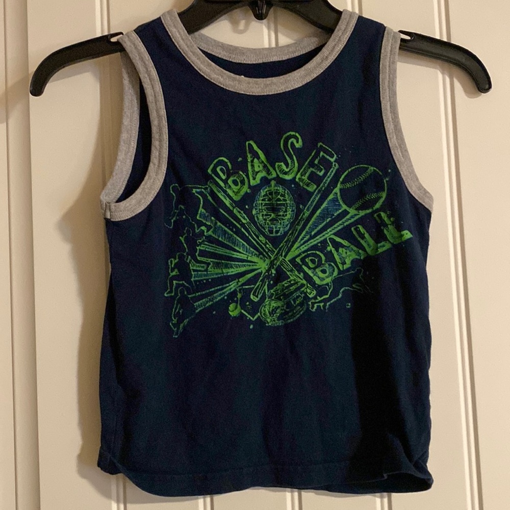 Little boys tank top with baseball on front